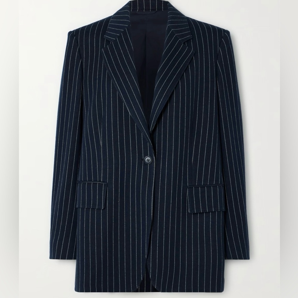 Zara Pinstripe Wool Coat